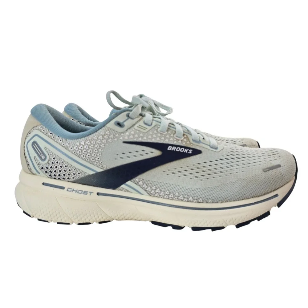 Brooks Ghost 14 Running Shoes Womens 8.5 Aqua Glass/Navy Mesh Neutral Classic - Picture 7 of 13